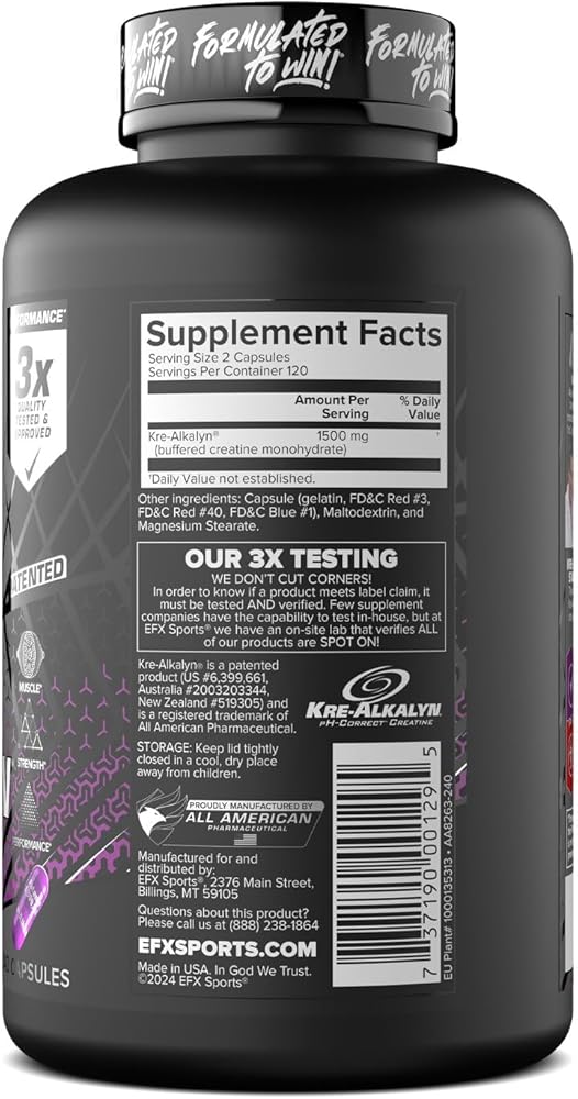 EFX Sports, Kre-Alkalyn EFX Creatine Capsules