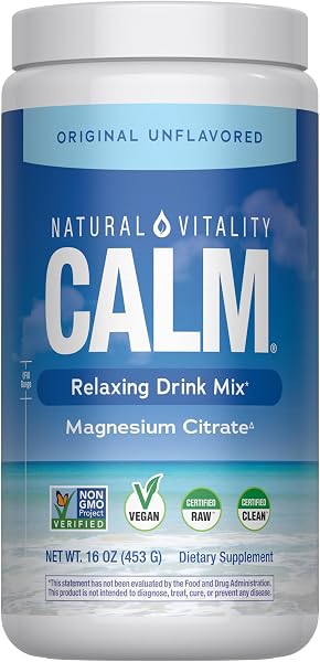 Natural Vitality Calm Magnesium Powder Supplement 16 oz