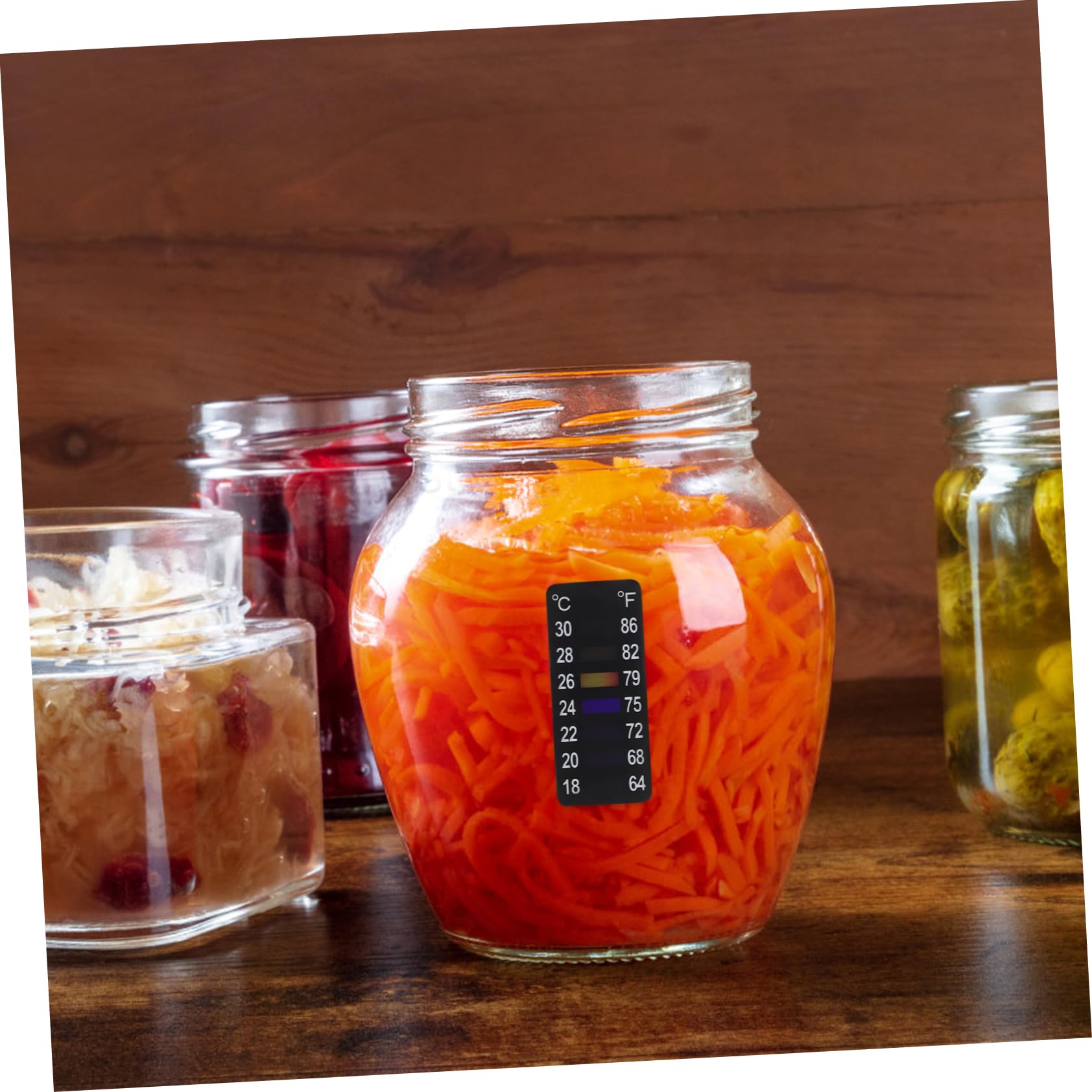 DECHOUS 8pcs Brewing Thermometer Sticker Strips for Tank Self-Adhesive Temperature Thermometer for