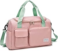 Vista 326 de Pequeña bolsa de gimnasio para mujer, bolsa de viaje con compartimento para zapatos