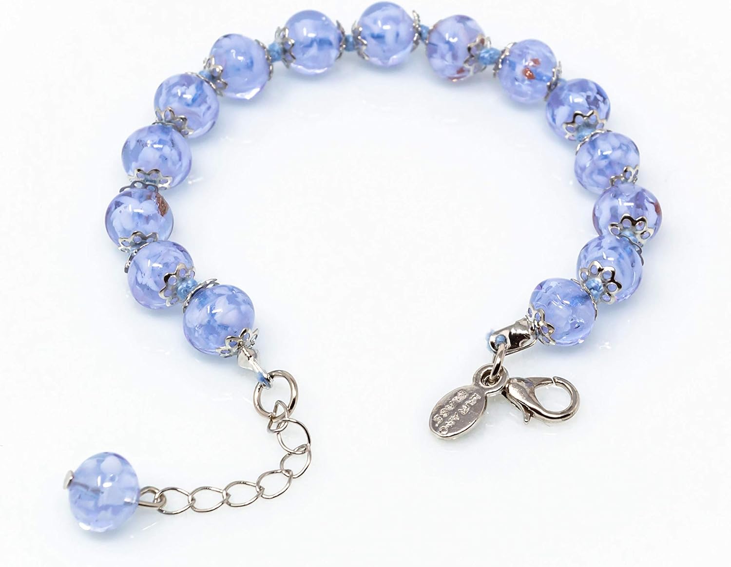 Authentic Murano Glass Bracelet Handmade In Italy Aventurine Glass Beads Hand Blown Glass - Image 3