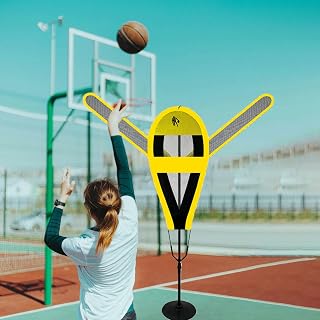 Kunovo Basketball Training Defender Dummy, Portable Basketball Sports Training Equipment with Moveable Hands & Round Base, Trainer Defensive Mannequin