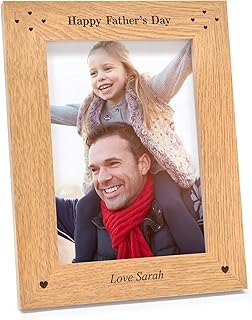 Happy Fathers Day ENGRAVED Personalised Photo Frame Dad Daddy Grandad Gifts - 1st First Fathers Day Gifts Presents - Step Dad Gramps Grampa ANY RECIPIENT - 5" x 7" and 6" x 4" Engraved Photo Frames
