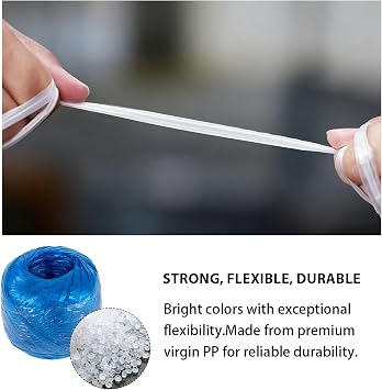 980 Feet Long Bundled Polyester Nylon Plastic Rope Twine,Polypropylene Twine for Household Gardening, Agricultural Packing, Tying, Binding, and Home Craft (Blue-490Feet/Roll)