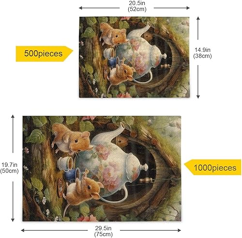 Miniatura 5 de Rompecabezas de ratones de jardín Eapot de 500 piezas para adultos, rompecabezas educativos de aprendizaje, juguetes familiares difíciles y