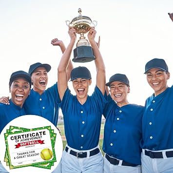 30 Softball Achievement Award Certificates Kids Softball Certificates Paper Game Achievement Certificates Kids Preschool Kindergarten Schools (Softball Certificate)