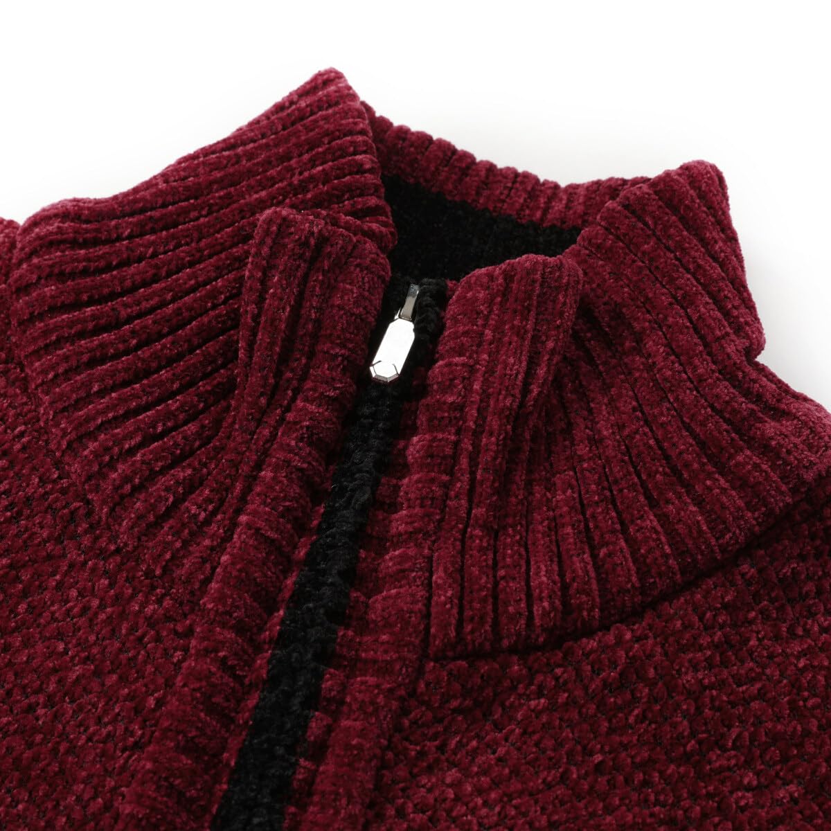 Allthemen Cardigan da Uomo Spesso con Collo Alto e Cerniera Lavorato a Maglia Sweater con Maniche Lunghe in Lana e Cotone