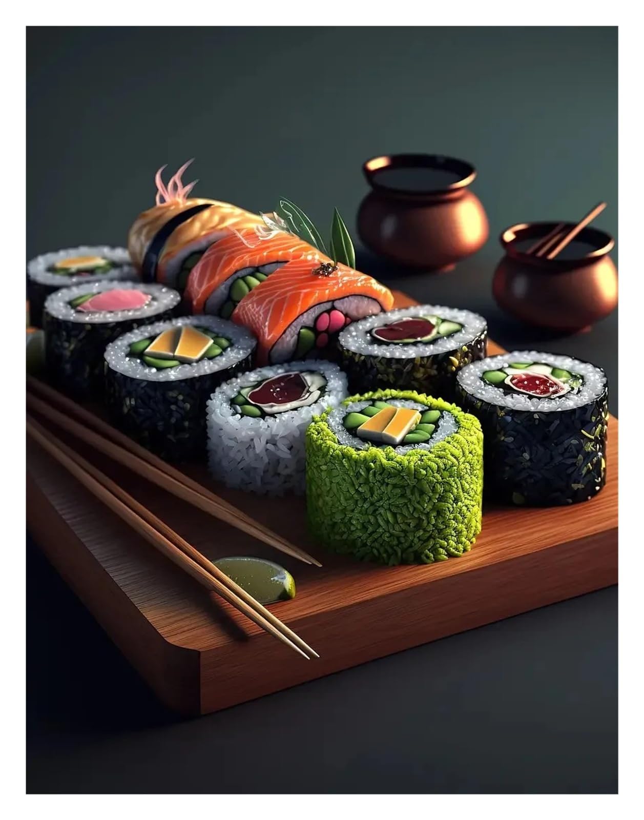 Tableau affiche d'art de sushi en toile décoration de chambre et maison tendance