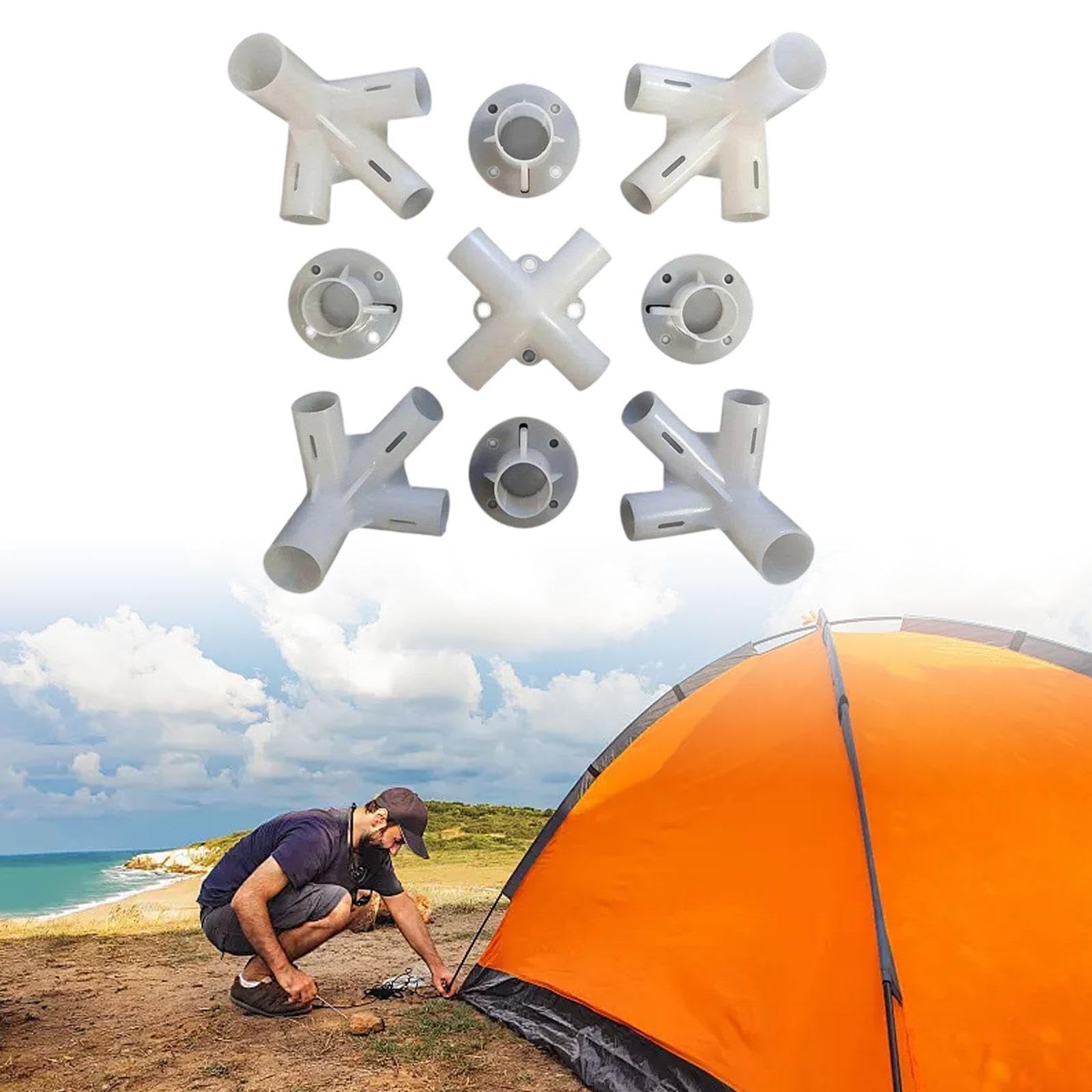 MERISHOPP 9Pcs Spare Parts Feet Corner Center Connector for Backpacking Outdoor| Camping Gear | Heavy-Duty Tent Stakes & Guy Lines Set-image-30