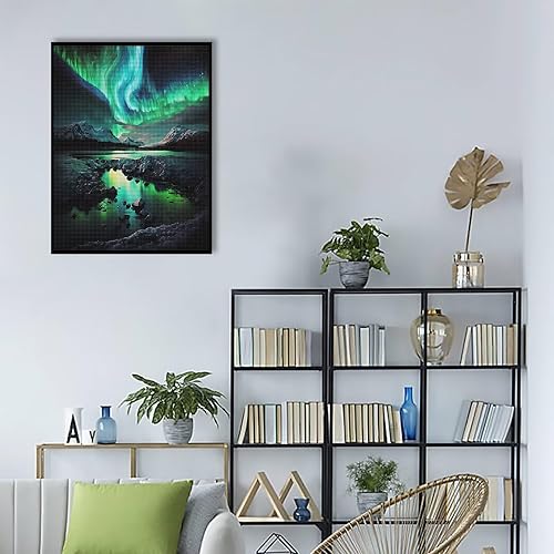 Miniatura 4 de Pintura artística de diamantes 5D, kit de pintura de diamantes de Aurora Borealis para adultos, manualidades de diamantes de imitación de cristal de