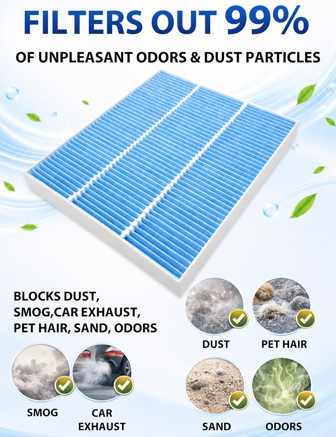 Cabin and Engine Air Filter Compatible with 2019-2026 Silverado 1500/2500/3500 HD, Suburban, Tahoe, Sierra 1500/2500/3500 HD, Yukon, Yukon XL, Escalade, Fits CF11966,CA12404,13356916,84121219