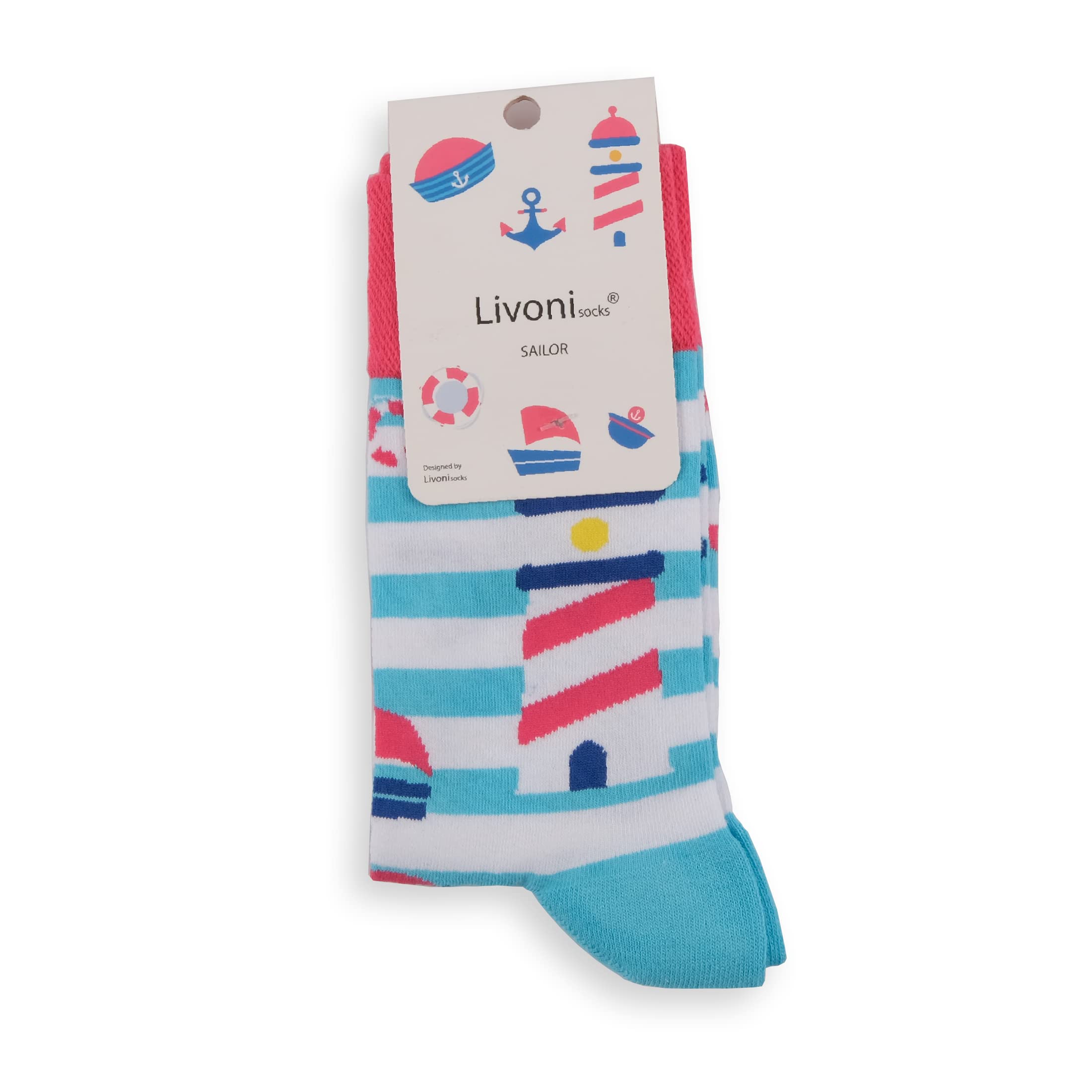 Calzini Livoni Sailor-Regular – Unisex, Taglia 35-38, Multicolor, Cotone, Lavabili In Lavatrice - 3