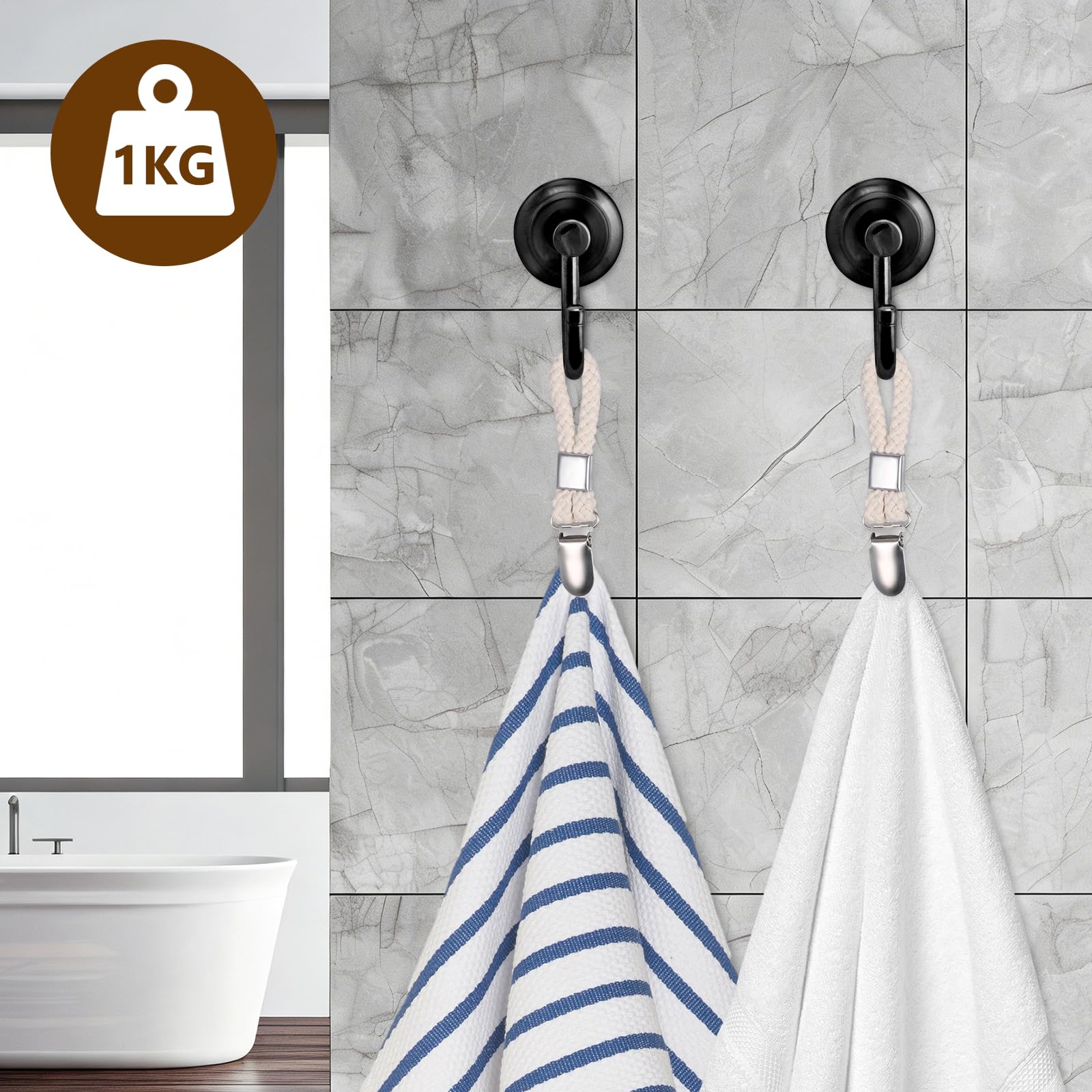 9 Pz Ganci Appendi Asciugamani Bagno, Clip Asciugamani da Appendere, Clip da Appendere in Bagno o in Cucina
