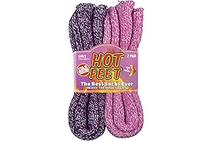 HOT FEET Kids Rain Boot Socks - 2 Pack Heavy Thermal Insulation for Warmth