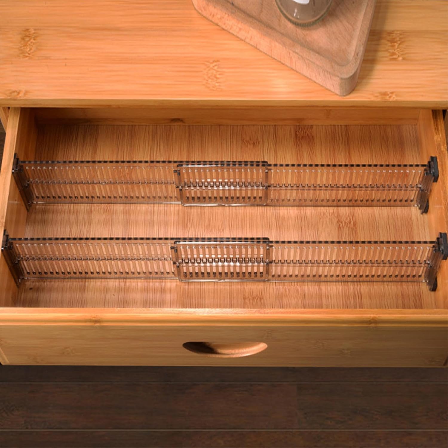 Adjustable Drawer Organizer Trays with Custom Dividers - Interlocking Storage Bins for Desk, Makeup, Kitchen and Junk Drawers - Freely Combine Horizontal and Vertical Set