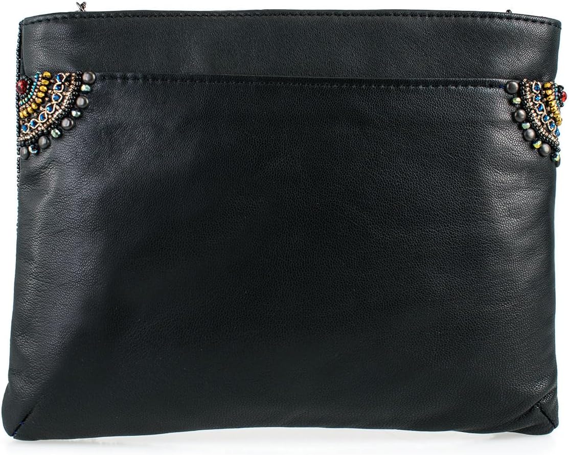 Mary Frances Starstruck Beaded Crossbody Handbag with Celestial Star Motif and Luxe Leather Accents Evening Bag, Multicolor