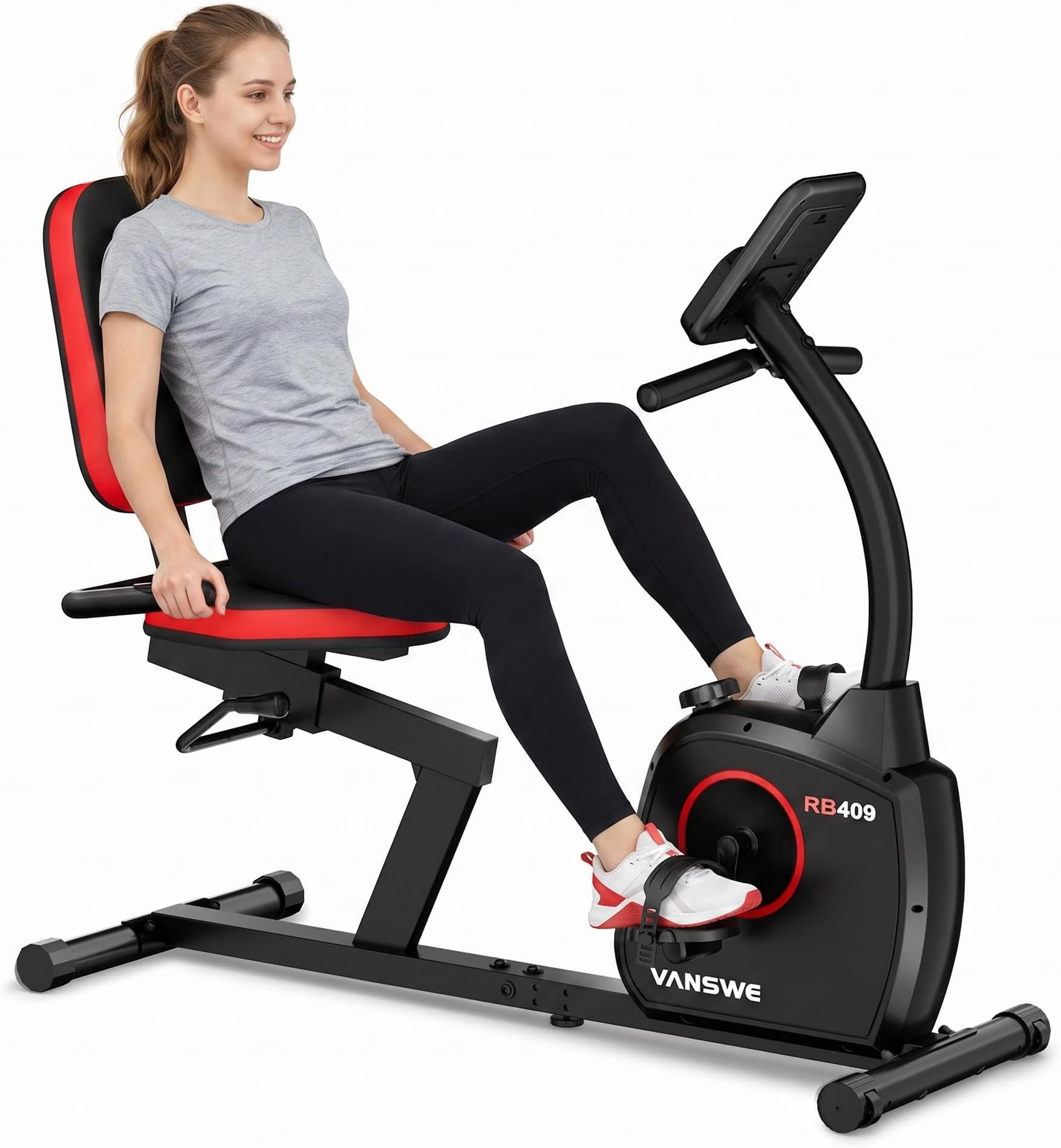 VANSWE Recumbent Exercise Bike for Adults Seniors - Recumbent Bikes for Home with Magnetic Resistance, Bluetooth and App Connectivity, Pulse Sensor