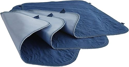 Careboree Paquete de 3 almohadillas pequeñas acolchadas de 18 x 24 pulgadas reutilizables para incontinencia lavables impermeables extra absorbentes