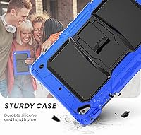 Vista 6 de HXCASEAC Funda a prueba de golpes para iPad de 6ª/5ª generación, Air 2 / Pro de 9.7 pulgadas con protector de pantalla, soporte integrado, duradera