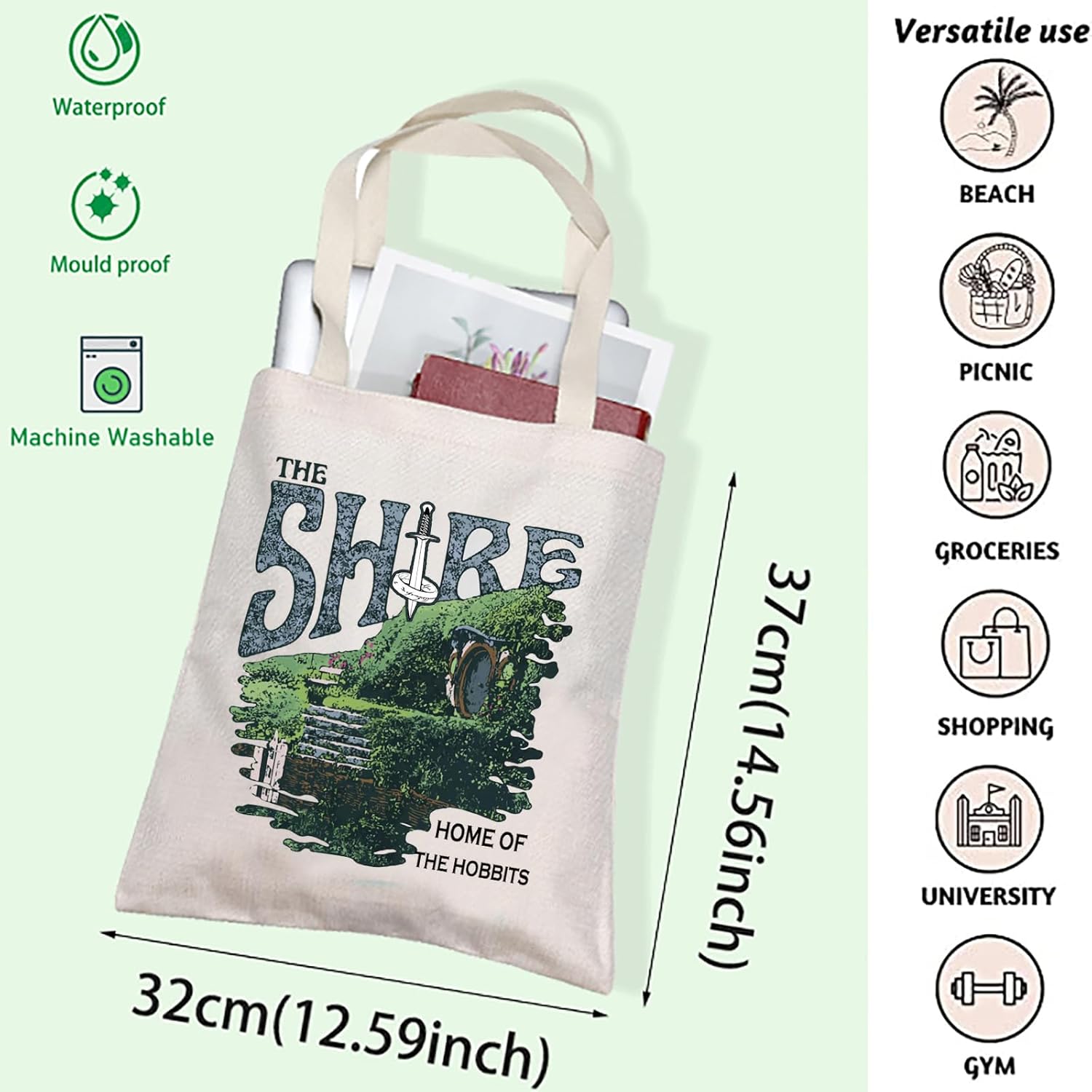 FOTAP L Ring Merch L Rings Tote Bag L Rings Movie Fans Gift L Rings Quotes Handbag - Image 4