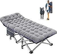 Vista 9 de ABORON Cama de invitados plegable resistente para adultos, capacidad de 500 libras, catre extra portátil con doble capa 1215D, ideal para estancias