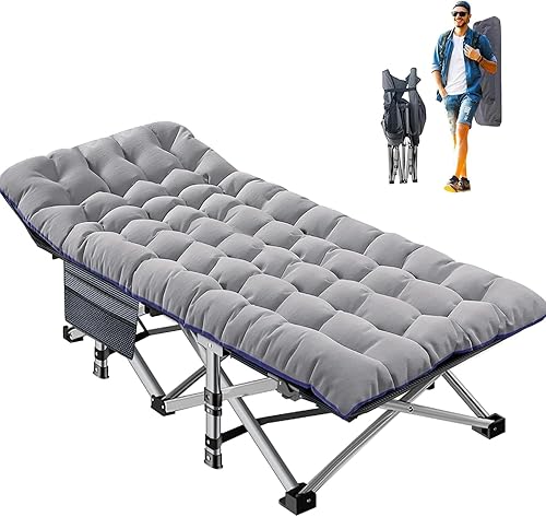 Miniatura 9 de ABORON Cama de invitados plegable resistente para adultos, capacidad de 500 libras, catre extra portátil con doble capa 1215D, ideal para estancias