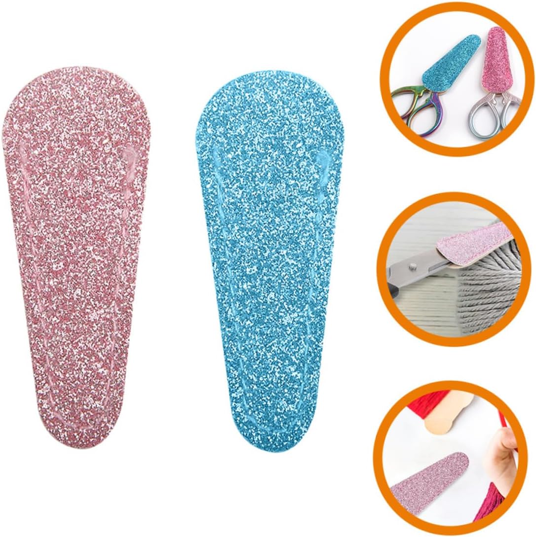 2pcs Leather Nail Scissor Protector Covers Safe Cover for Manicure Scissors