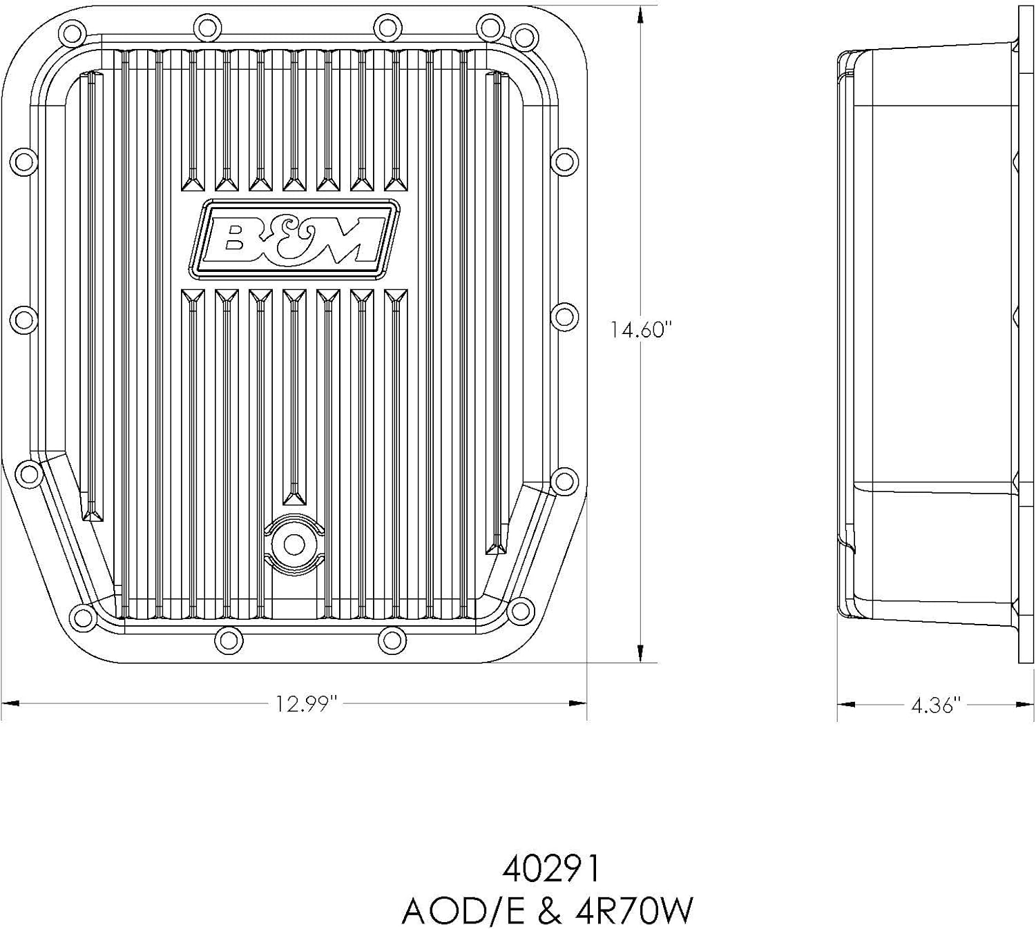 B&M 40291 Cast Aluminum Extra Depth Transmission Pan