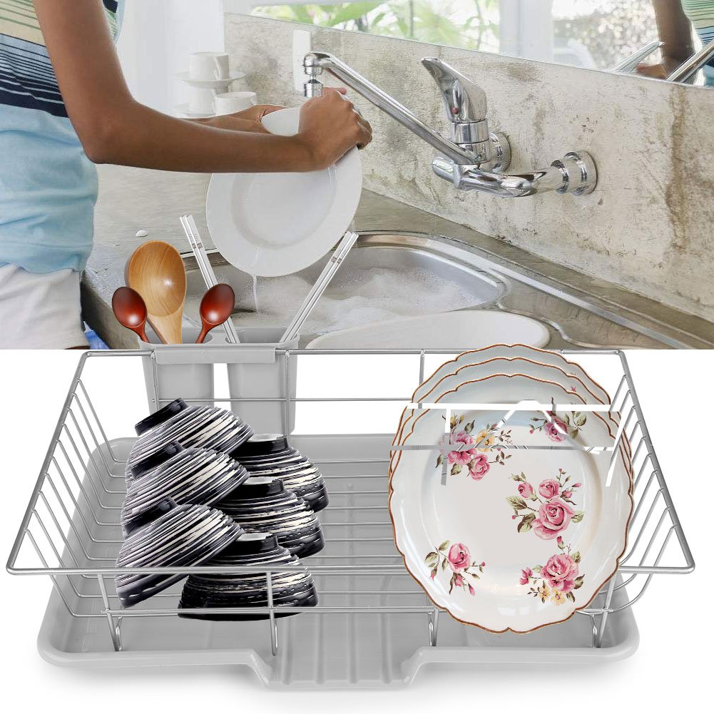Buy Metal bottle Drainer Kitchen Dish Drainer Plate Draining Rack Plate