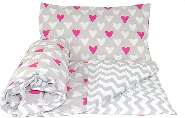 Baby's Comfort - Set di biancheria da letto per bambino, 2 pezzi, con copripiumino reversibile + federa - 2