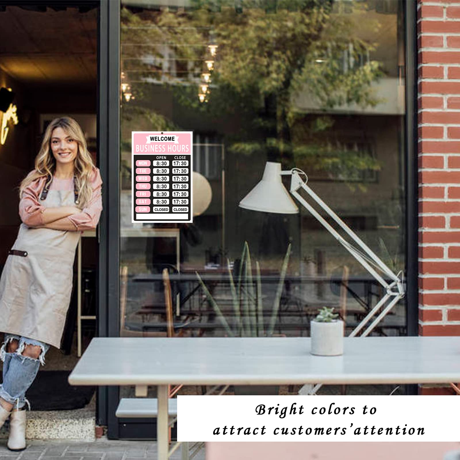 Shop Business Opening Hours Sign Stock Photo