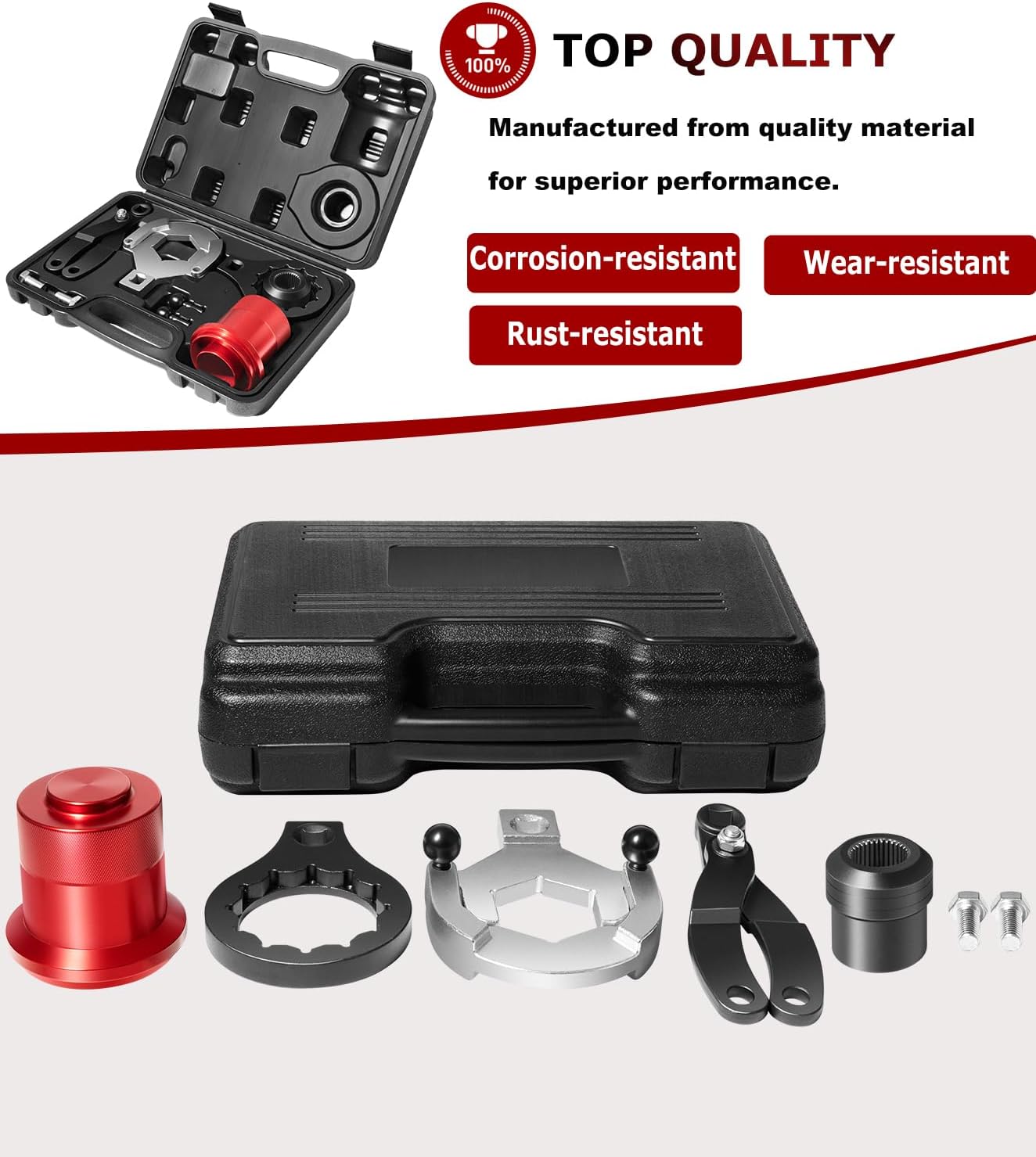 Rear Drive Axle Differential Installer Remover Tool Kit Compatible with BMW X3 X5 X6 RWD 4WD E70 E90 E91 E92, Replace for 335040 335050 335060 335080 230020, with Carrying Case