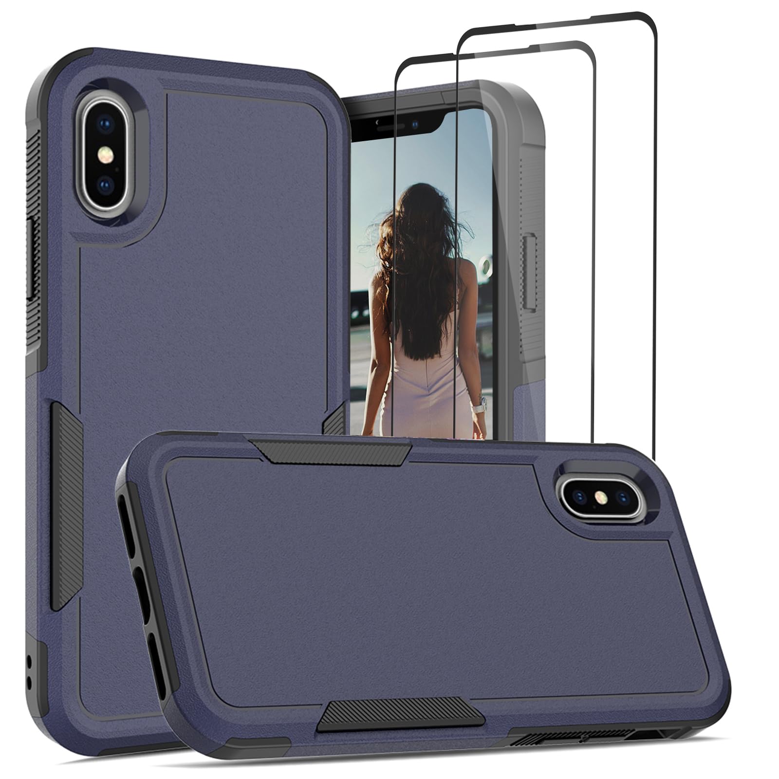 Jeylly for iPhone X/iPhone Xs Case, [Military Grade Drop Protection] Dual Layer Structure Women Men Girls Boys Slim Shockproof Protective Phone Cover