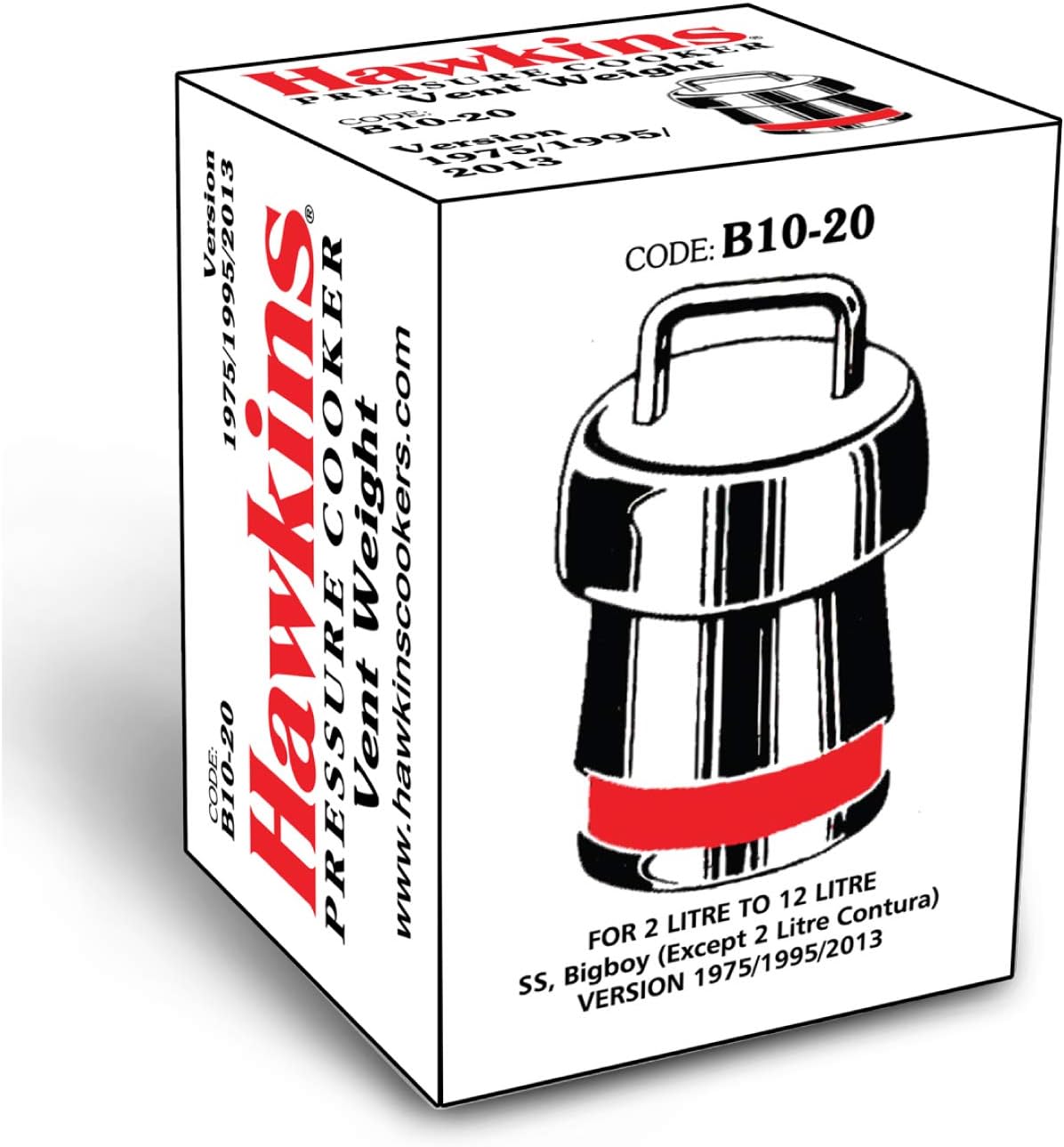 Hawkins Whistle Vent Weight for Stainless Steel and Bigboy Pressure Cooker, 1.5 Liter to 22 Litre