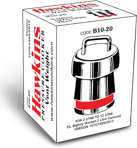 Hawkins Peso de ventilación de silbato para olla a presión de acero inoxidable y Bigboy, 1,5 litros a 22 litros