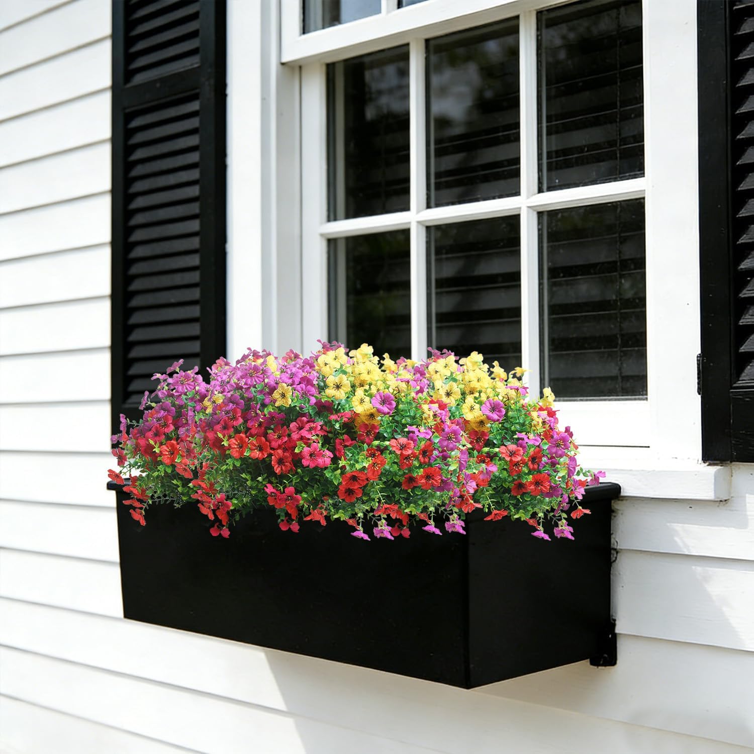 Outdoor Artificial Daisies 20 Bundles, UV Resistant Fake Flowers for Indoor Outdoor Hanging Planters, Garden Decor, Wreaths, Wedding and Home Office Fall Decor