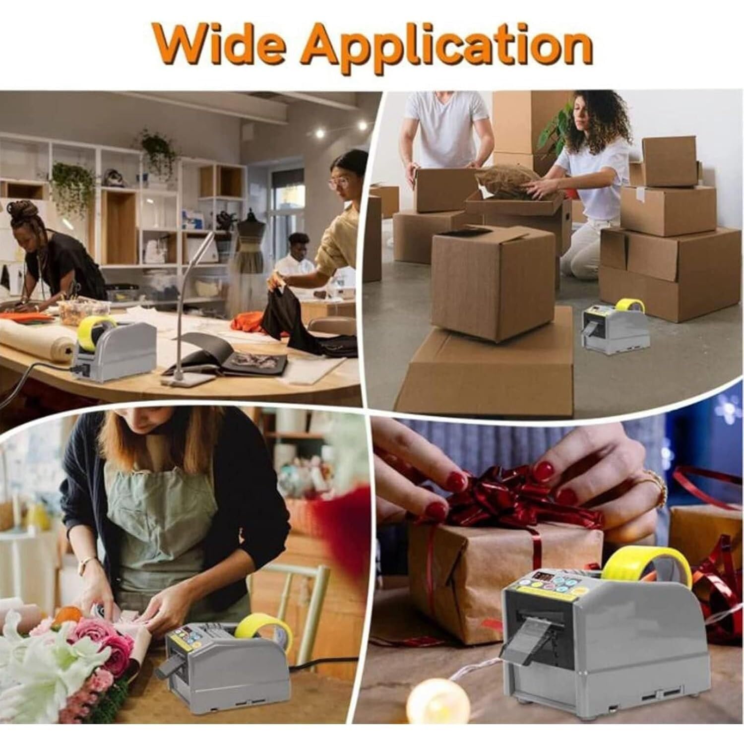 Automatic Tape Dispenser, Electric Tape Cutting Machine, Manual & Auto Modes,Intelligent Induction Fast Cutting