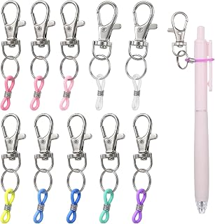 10 Pcs Pen Holder for Lanyard, Badge Pens Holders, Badges Reel Accessories | Pen Clips with Lobster Clasp, Retractable Lanyard Pens Holders, for Lanyards, for Nurses