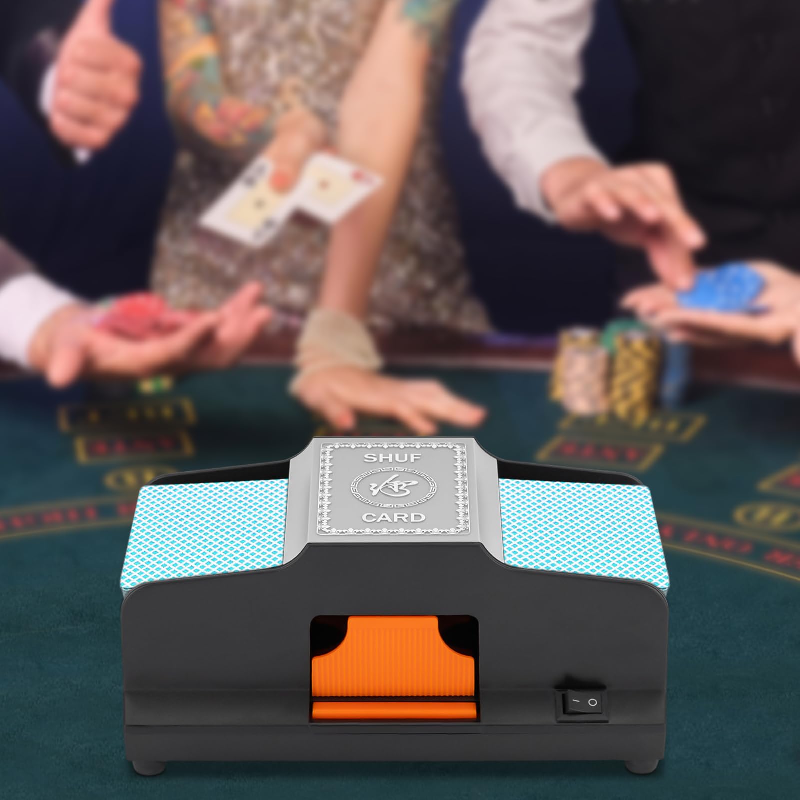 Mélangeur de cartes électrique automatique pour poker UNO Texas Holdem Blackjack 2 decks Temps de mélange 1 minute 22 x 11 x 10 cm