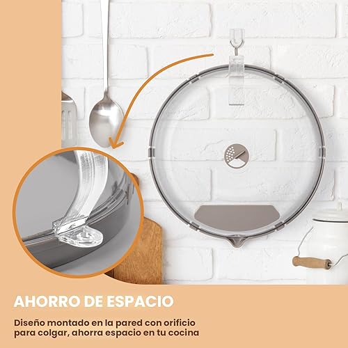 Miniatura 6 de Cubierta de salpicaduras de microondas para alimentos, cubierta de microondas mejorada con vaporizador de agua, mango integrado, cubiertas