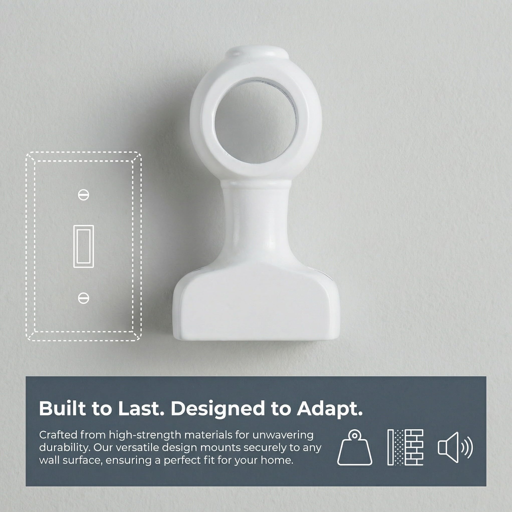4 Pezzi Supporto per Bastone in Legno Bianco Decorativo e Resistente per Tende, Adatto a Ufficio e Soggiorno, Set