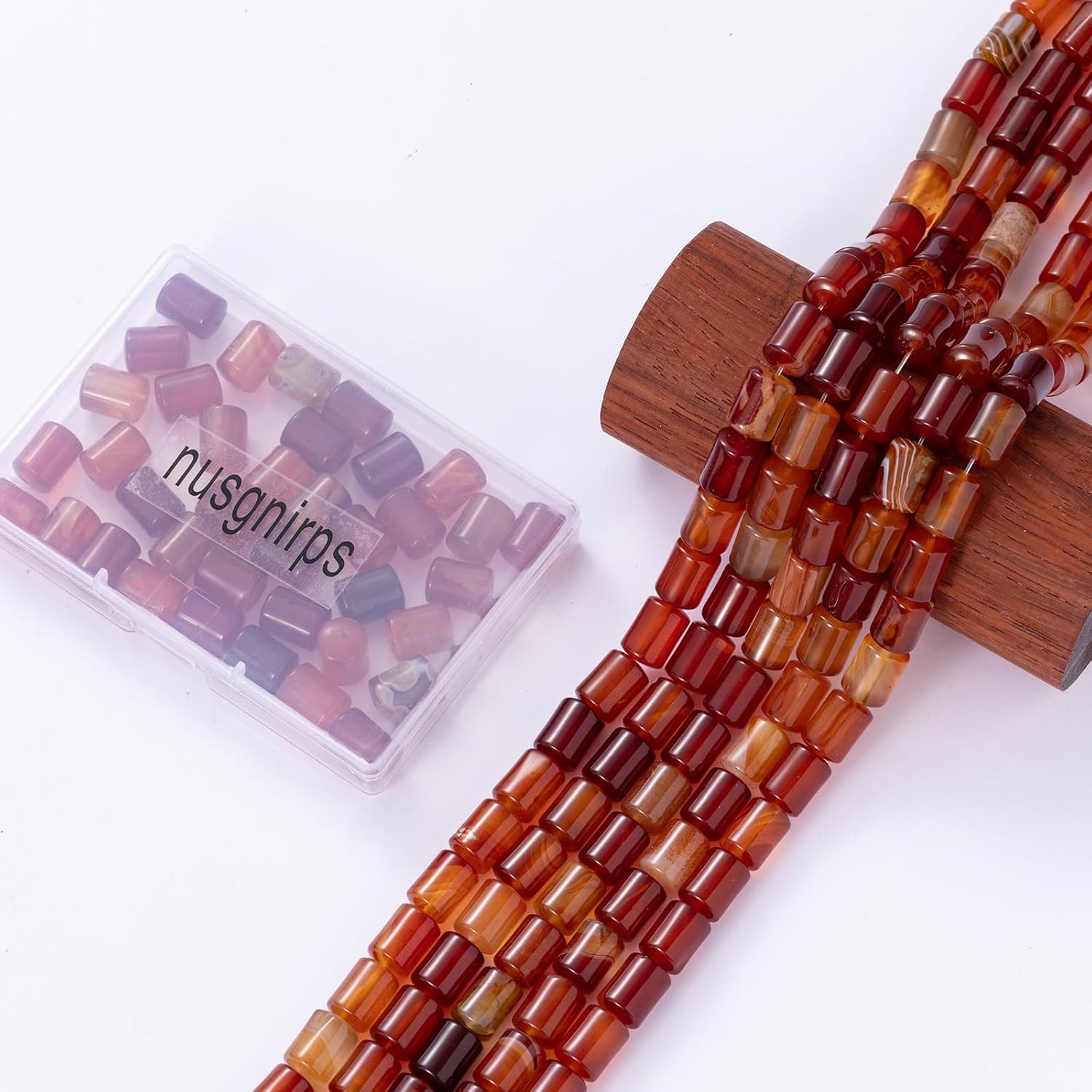 Natural Red Agate Cylinder Tube Beads 10x14mm 38cm/str Loose Semi Gemstone Stone Beads for Making Bracelets Necklace - Image 6