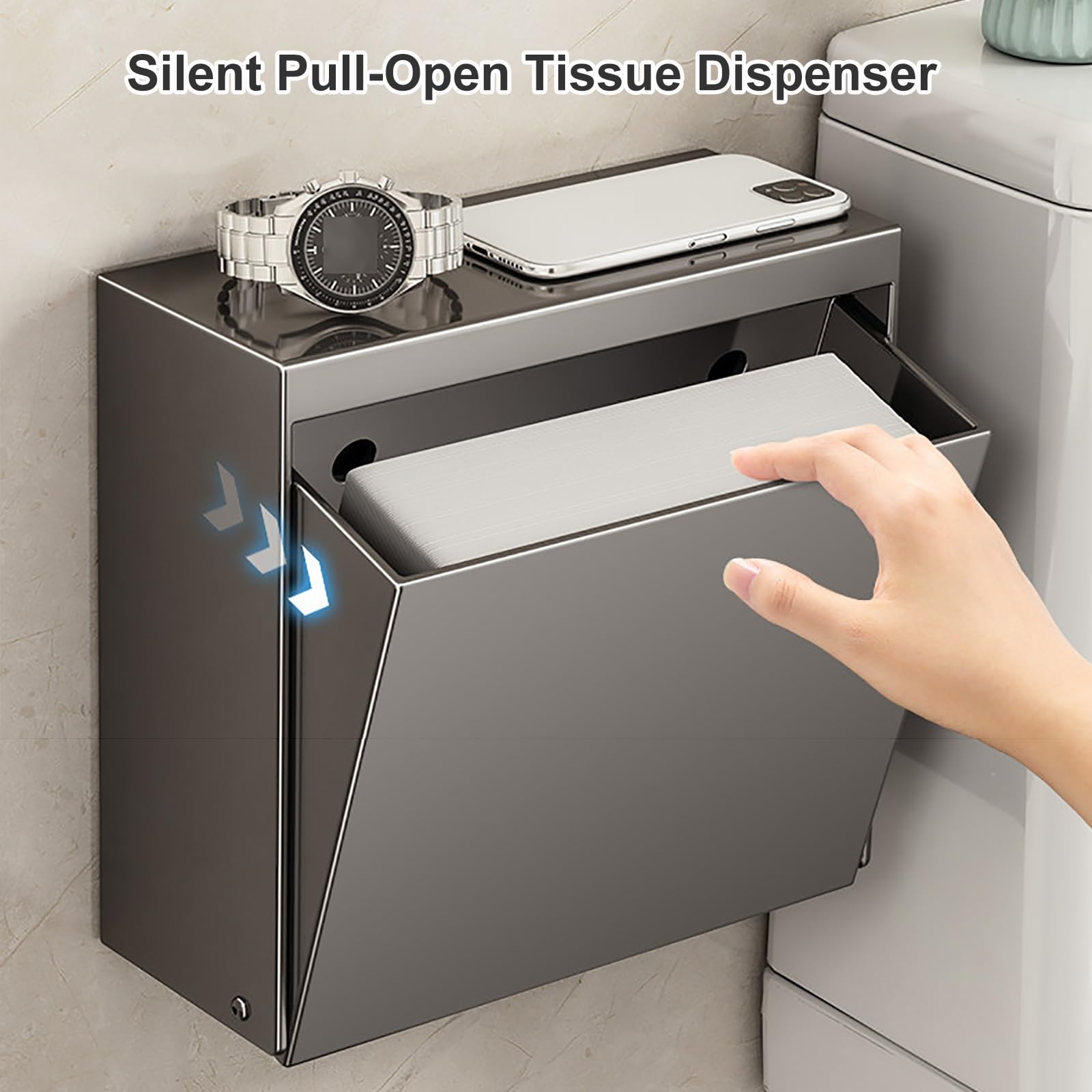 Dispenser Carta Asciugamani, Dispenser Carta Igienica, Porta Carta Igienica Metallo, Portacartaigienica Bagno, Porta Carta Igienica da Muro(White)