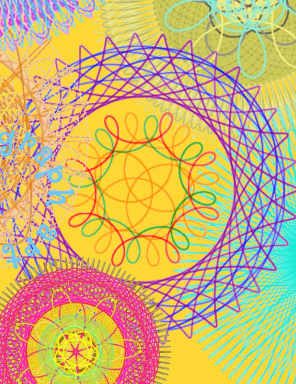 ֍ Spirograph - Art Drawing Sketch Pad Diary Journal Notebook ֍ (8.5 x 11) (120 Pages, Blank) ☺ Mix - Yellow