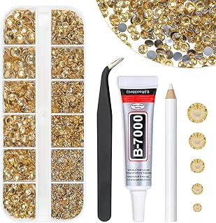 Diamantes de imitación de resina dorados cham...