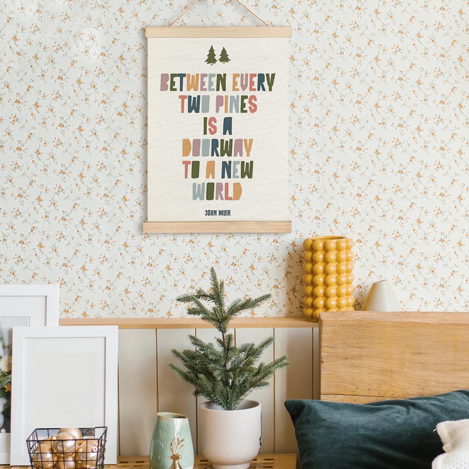 Décoration Murale Woodland RYYCDOI - Citation John Muir - 30,5x40,6 Cm - Sticker Enfant
