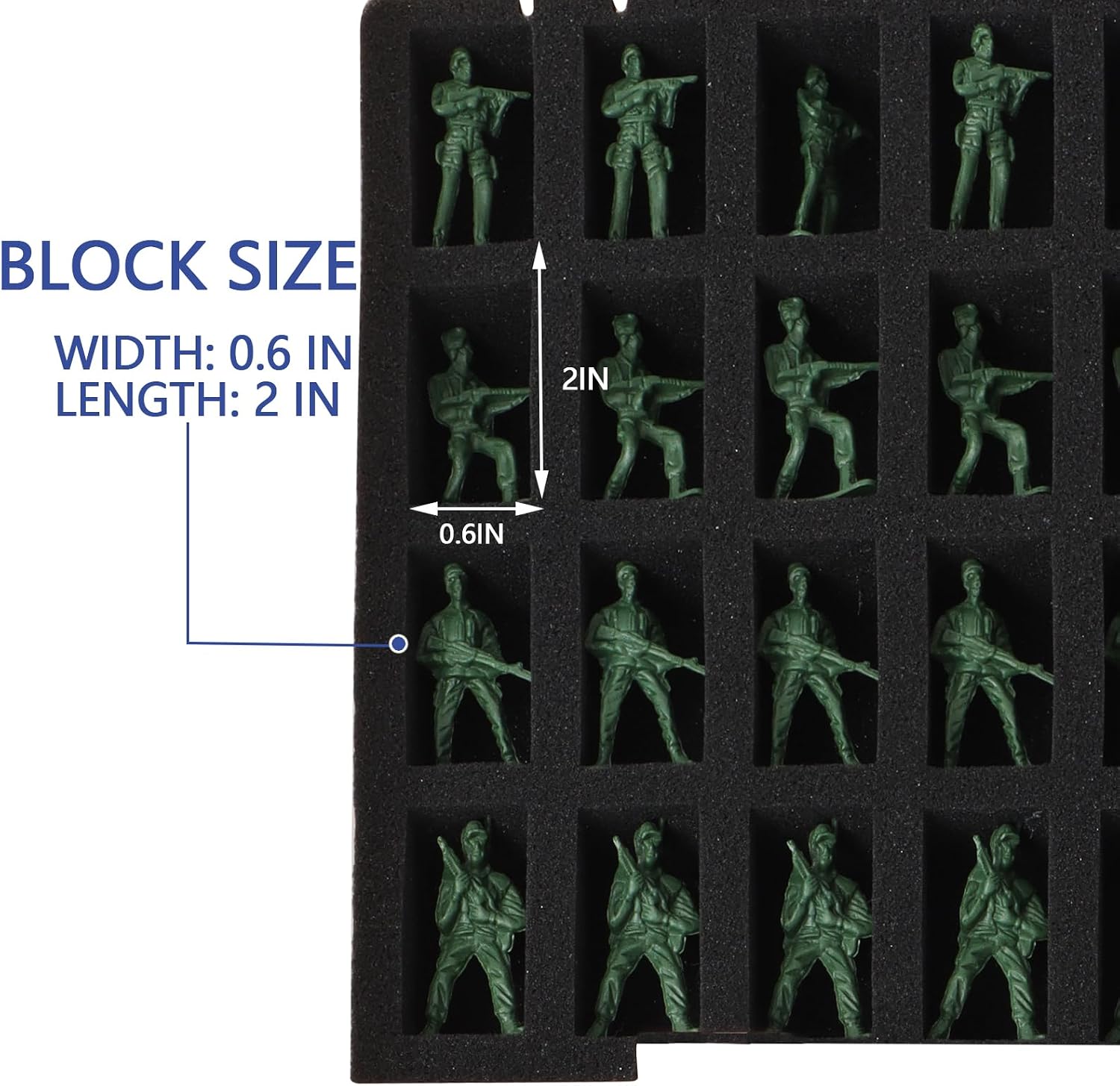 Portable Miniature Figure Storage & Carrying Case - 2 Foam Layers fits 72 Infantry Minis & Pick & Pluck for Large Figures Black Small image 5