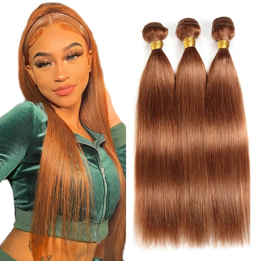 Brown Straight Bundles Human Hair 30 Light Brown Bundles