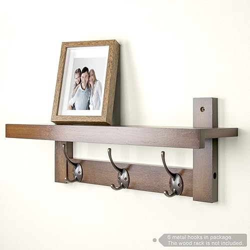 Miniatura 3 de Gancho pequeño de aleación de zinc montado en la pared, colgador de doble capa de 1 pulgada, paquete de 6 (acabado de cobre rojo antiguo)