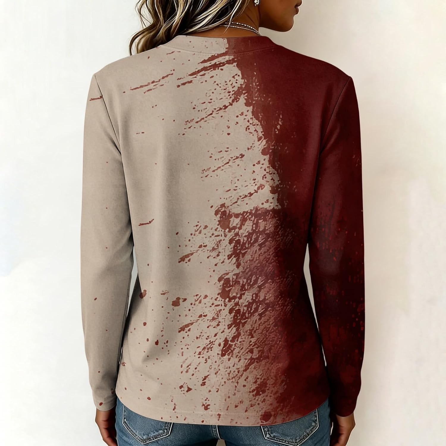 Women Halloween Long Sleeve Crewneck Graphic T-Shirts | Womems Tops, Cotton Shirts for Women, Fall Blouses for Women, Summer Clothes Woman, Blusas Elegantes Para
